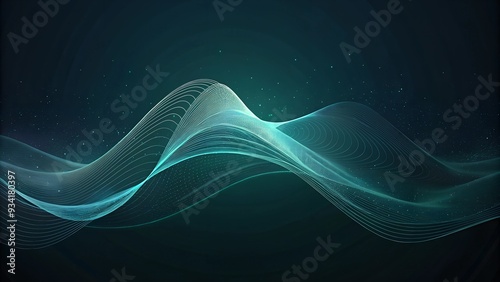 Illustration of abstract black wave digital background