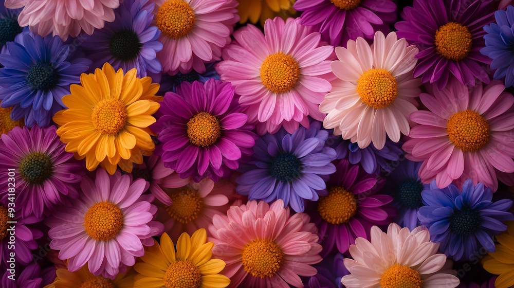 .Colorful bouquet of vibrant daisy flowers .Colorful bouquet of vibrant daisy flowers