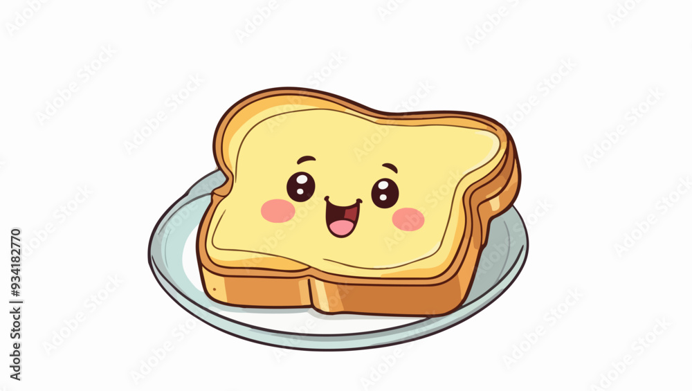 Smiling Buttered Toast: A Fun and Cheerful Breakfast Character Smiling Buttered Toast: A Fun and Cheerful Breakfast Character