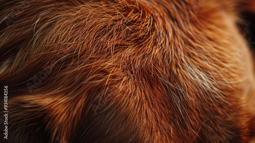 Detailed shot of a dog's fur close-up, highlighting the texture and color