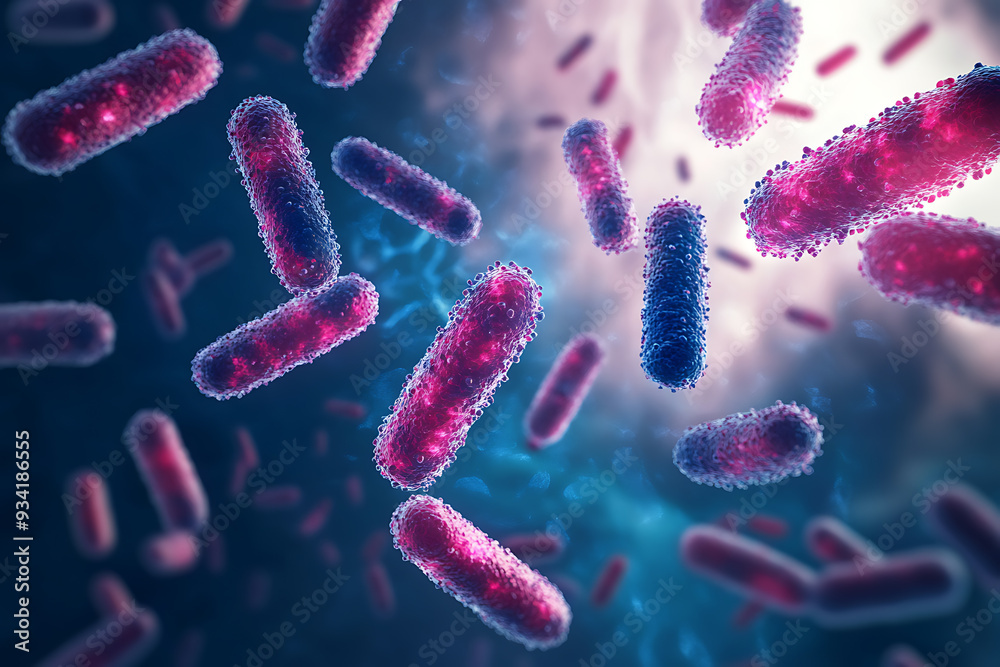 An abstract digital background illustrating the concepts of bacteria and vaccination An abstract digital background illustrating the concepts of bacteria and vaccination