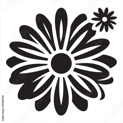 Flower silhouette graphic style with white background