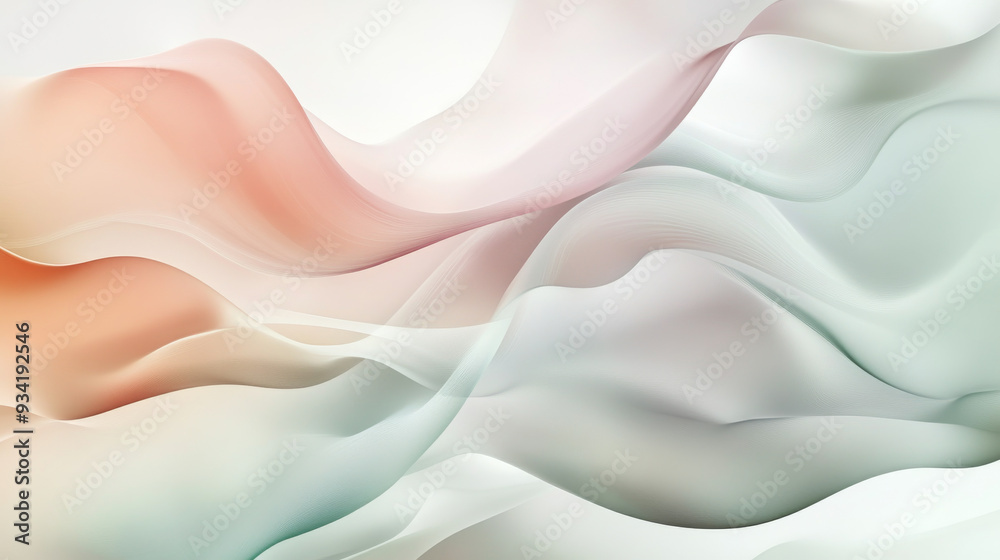 Obraz premium Soft Elegance: Flowing Abstract Waves in Pastel Shades