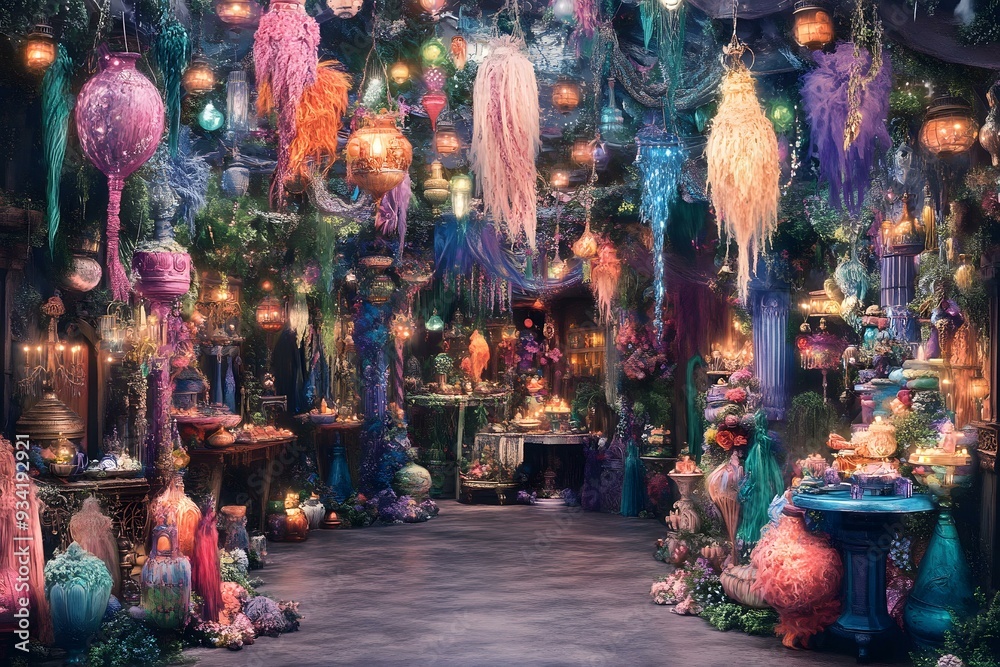 Obraz premium Magical Enchanting Garden Fantasy Interior Design