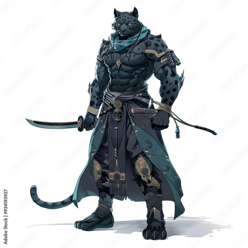 Obraz premium Anime Panther Warrior 