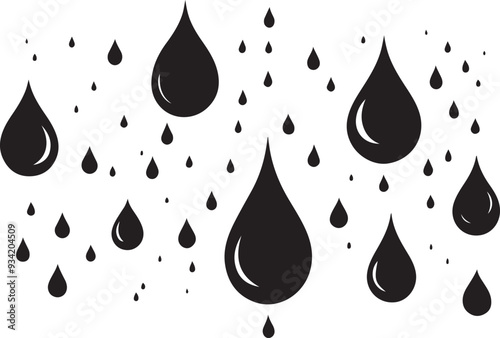 water drops silhouettes and blob, droplet Silhouette, 