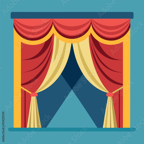 Stage Curtains Vector Illustration