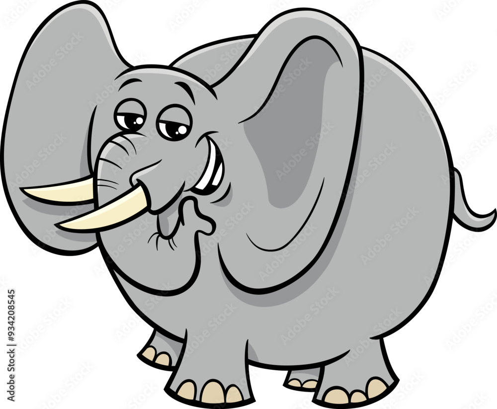 Fototapeta premium cartoon African elephant wild animal character