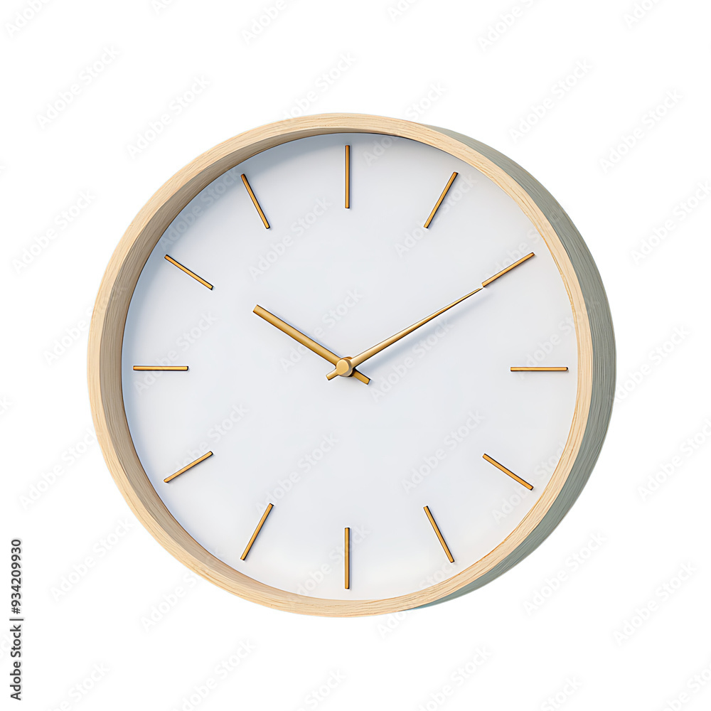 Wall clock isolated on transparent background 