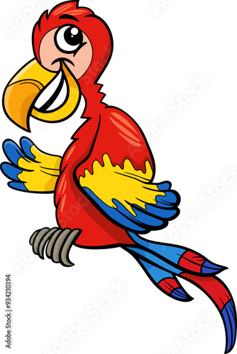 cartoon macaw parrot funny bird character