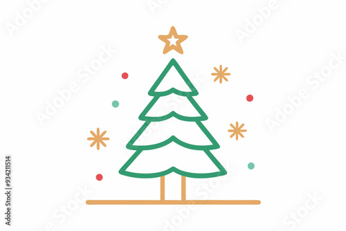 Christmass Tree Minimalistic Design
