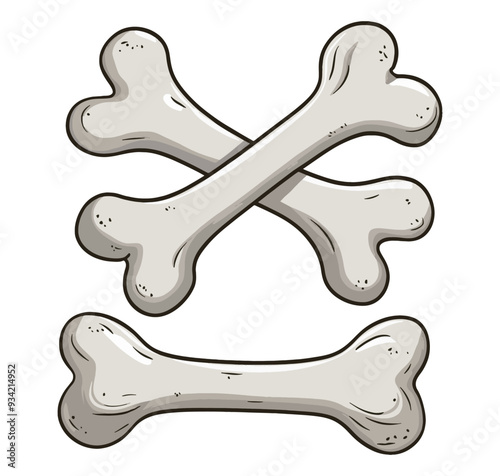 Cute broken bone illustration, depicting a fractured bone with a splint, representing a dog's injury. Perfect for T-shirt designs and other uses related to pet safety and health awareness.