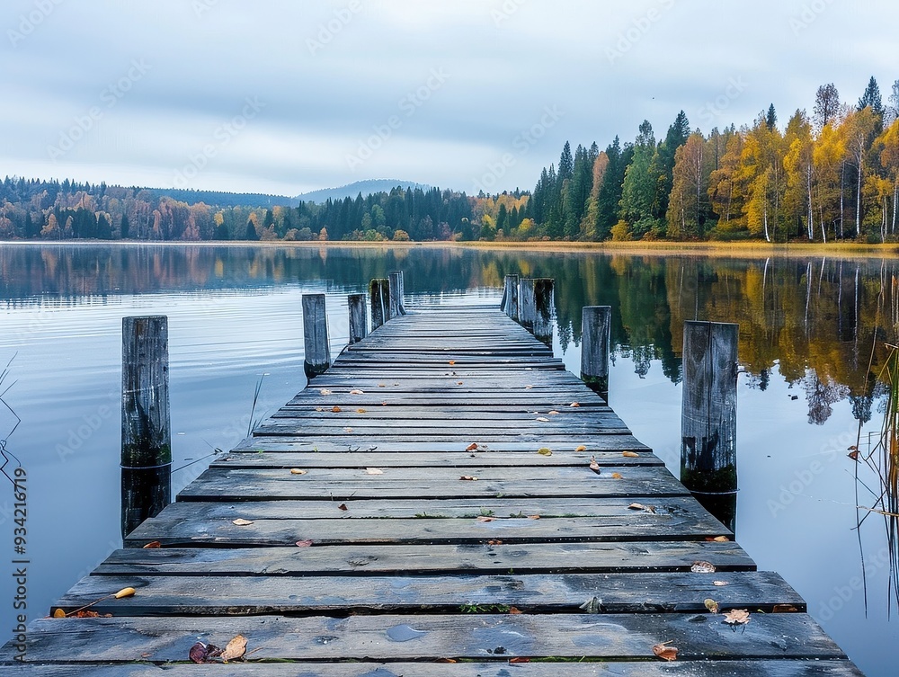 Rustic Dock Over Tranquil Lake Rustic Dock Over Tranquil Lake