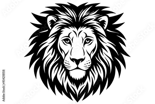 Lion Head Silhouette vector Illustration