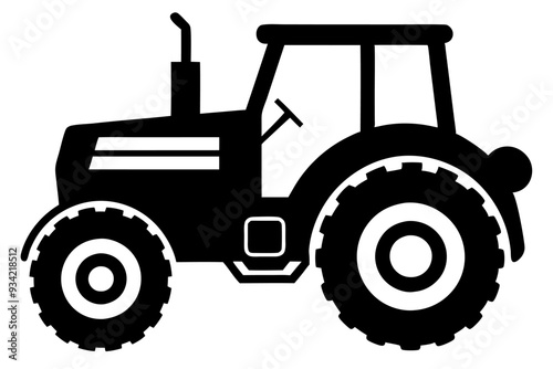 Tractor vector silhouette illustration