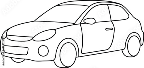 continuous line art simple car drawing vector illustration.