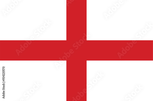 National flag of England. English flag. Vector illustration. 