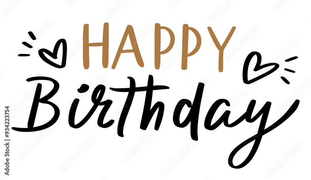 Obraz premium Happy Birthday Handwriting Lettering