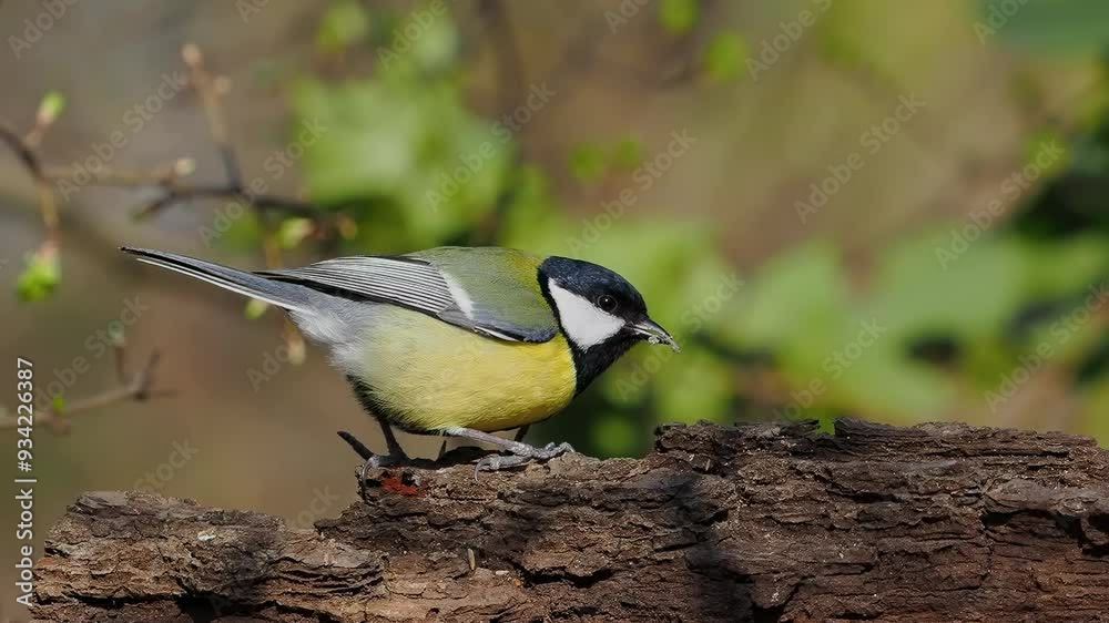 Great tit eating seeds slow motion Great tit eating seeds slow motion