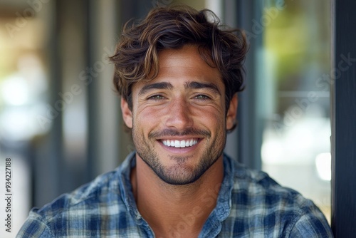 Casual man with a lovely smile, Generative AI