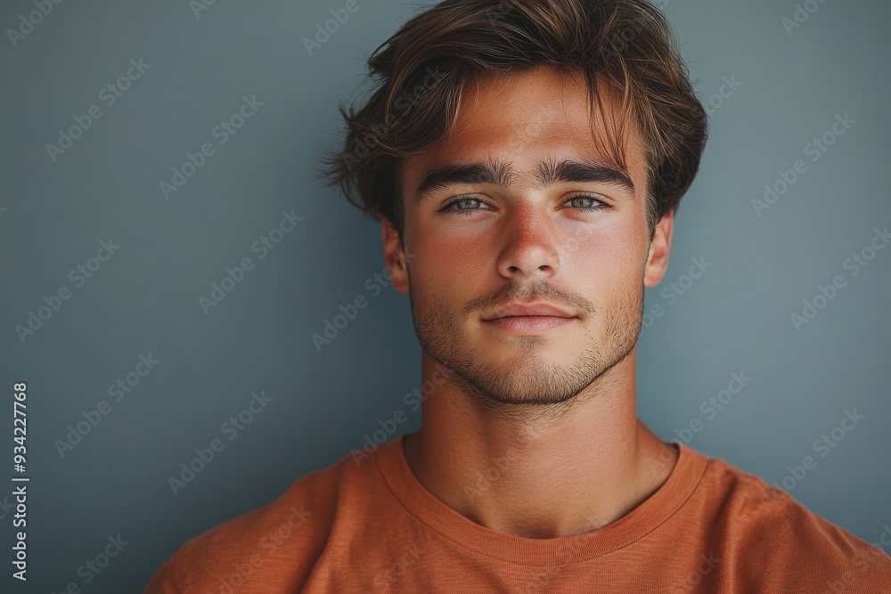 Fototapeta premium Whats there not to like. Cropped shot of a handsome young man posing against a grey background, Generative AI