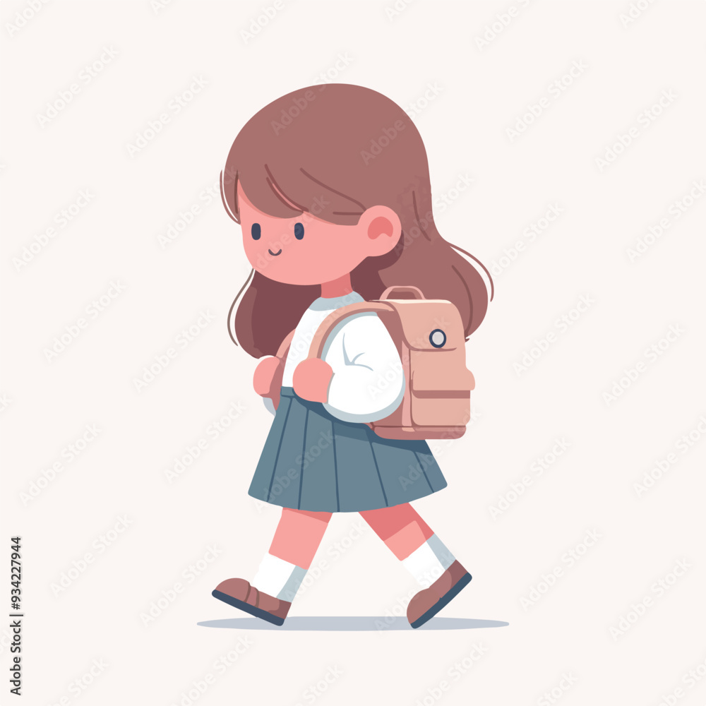 vector of little boy walking carrying backpack vector of little boy walking carrying backpack