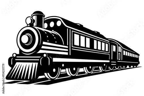 Retro Train Vintage Emblem Label - Vector Illustration 