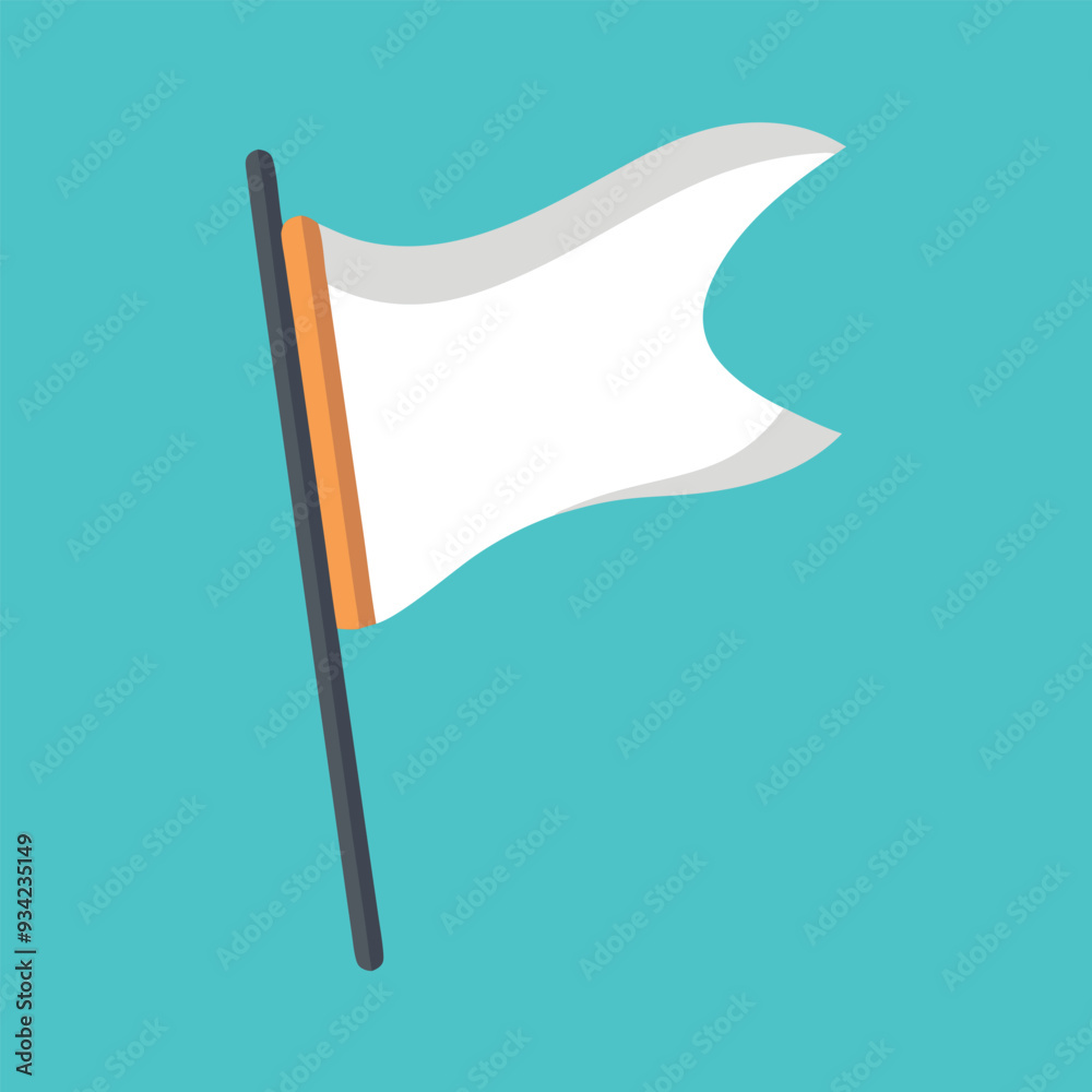 White Flag Waving Vector Illustration White Flag Waving Vector Illustration