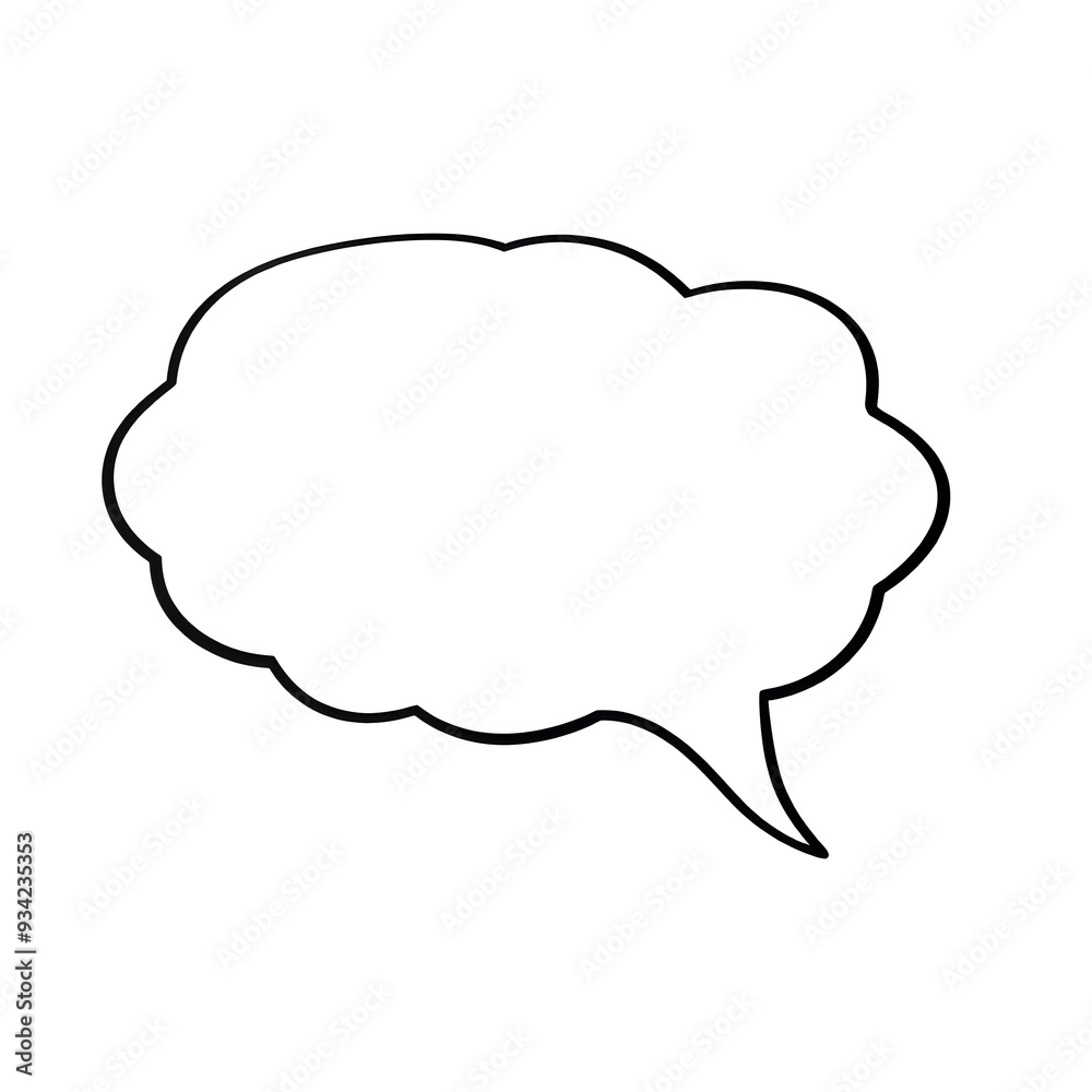 Text bubble cartoon icon illustration on white background. Generative AI Text bubble cartoon icon illustration on white background. Generative AI