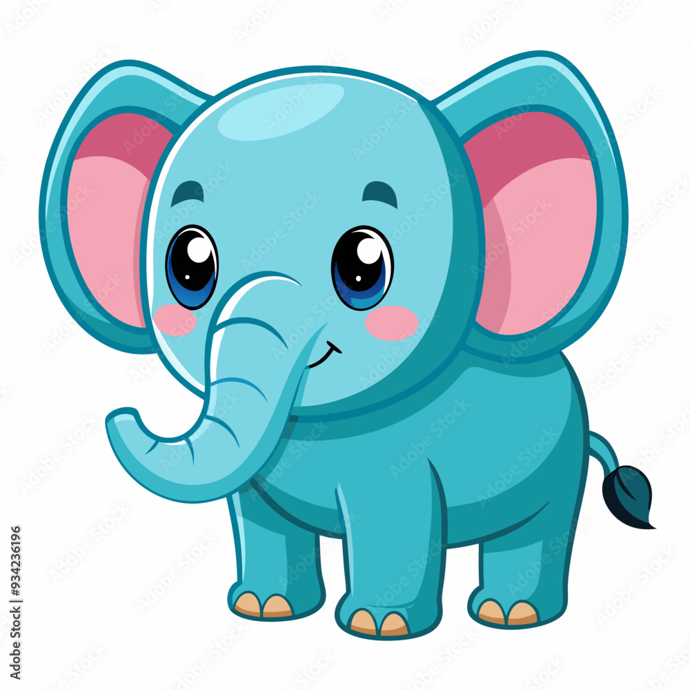 Naklejka premium cute elephant illustration isolated on white