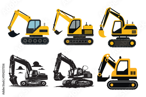 Excavator silhouette  vector