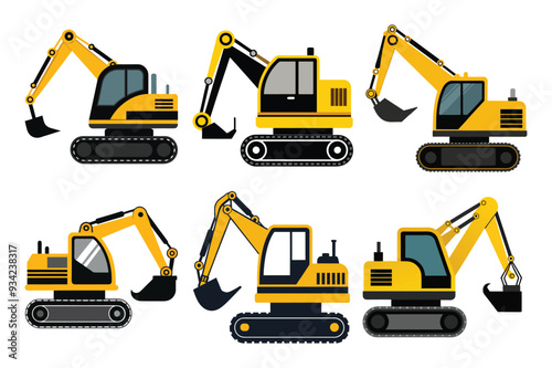 Excavator silhouette  vector