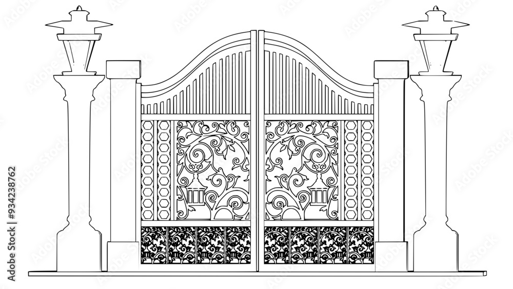 Fototapeta premium 2D iron gate