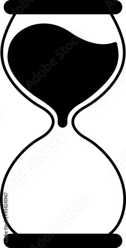 Hourglass icon in flat. Sand clock sign Reload hourglass timer vector for apps or web. Hourglass in realistic style isolated on transparent background. anti aging hourglass waiting slow time