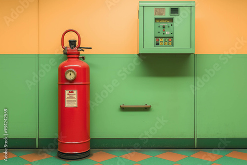 Wallpaper Mural Campus Safety - Fire Extinguisher And Alarm Emergency Button On The Wall Torontodigital.ca