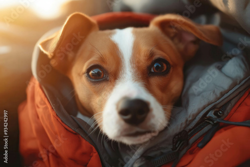 Dog Inside A Backpack