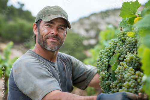 Harvesting Wine Grape In Spain
