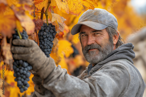 Harvesting Wine Grape In Spain