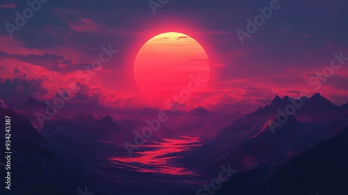 Breathtaking landscape at the sunset