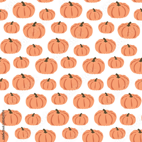 Cute seamless pattern with pumpkins