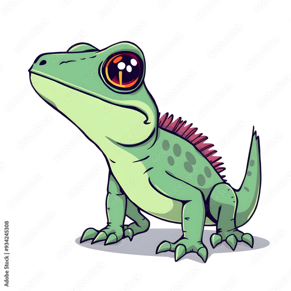 Cute lizard cartoon icon illustration on white background. Generative AI Cute lizard cartoon icon illustration on white background. Generative AI