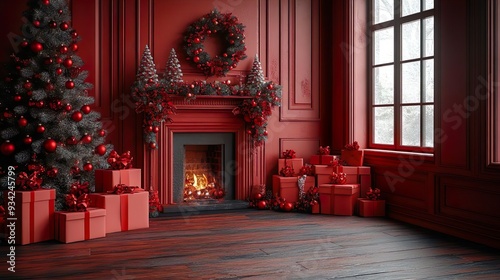 Christmas Decorations and Christmas Boxes in the Background	