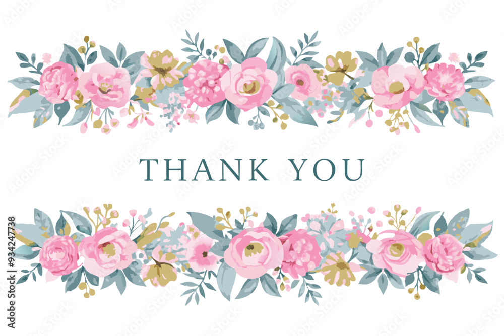 Thank you card with flower frame background
Thank you card with flower frame background