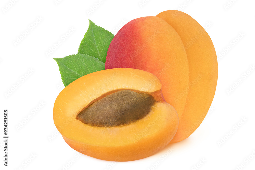 Apricots on isolated background. Packaging Apricots on isolated background. Packaging