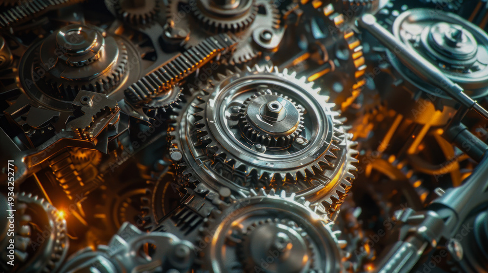 Fototapeta premium Background with gears, mechanisms