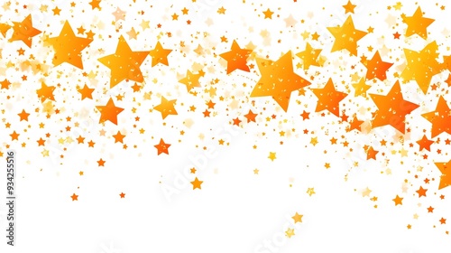 Orange Stars on White Background, Abstract Image, Texture, Pattern, Wallpaper, Cover and Screen of Smartphone, Cell Phone, Computer, Laptop, 9:16 and 16:9 Format