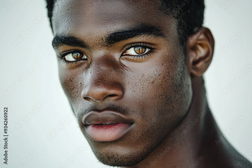 Portrait of handsome young black man on white background Portrait of handsome young black man on white background