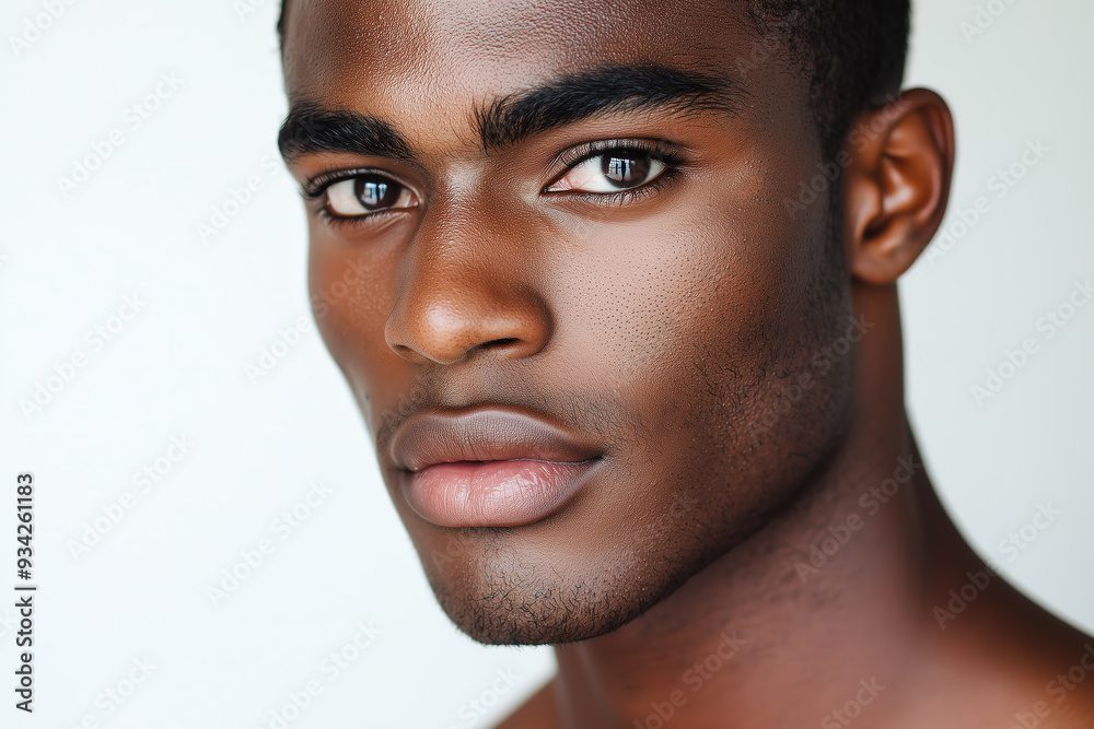Portrait of handsome young black man on white background Portrait of handsome young black man on white background