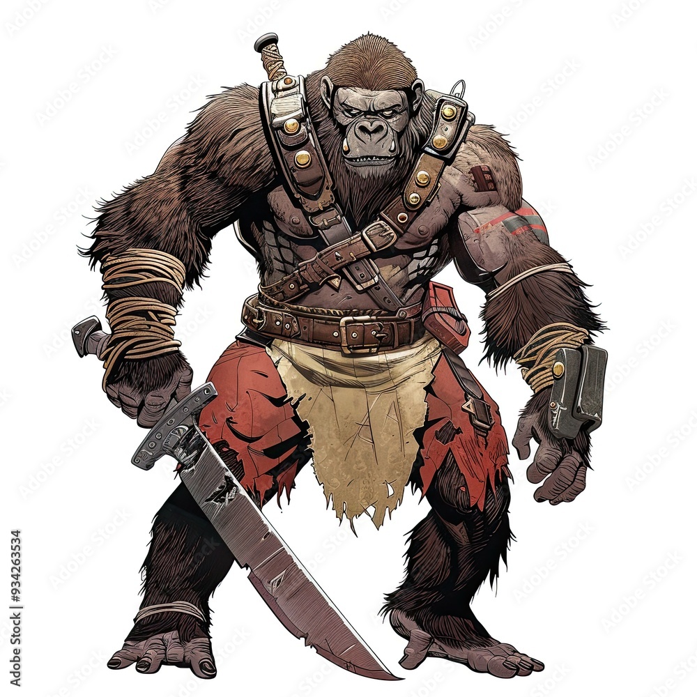 Fototapeta premium Anime Gorilla Warrior