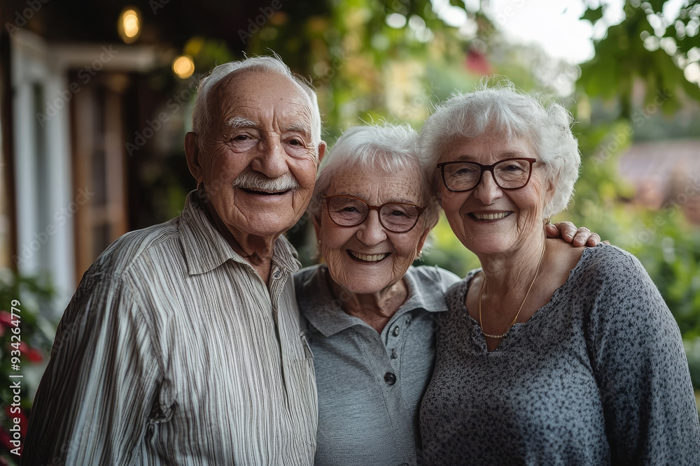 Group of Elderly Couples, Generative AI Group of Elderly Couples, Generative AI